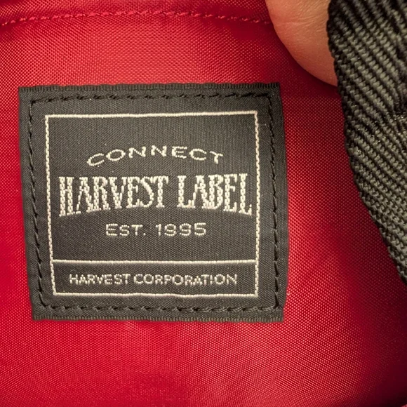 Harvest Label Navy Blue Black Leather Detail Fold over Backpack Travel Bag
